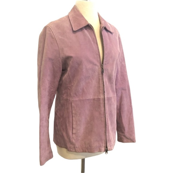 Leather Pink Zip Up Jacket - Picture 3 of 13